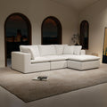 Roomfitters 108.3 Modular Sectional Sofa 4 Piece Compressed Cloud Couch No Assembly Required Plush Corduroy White