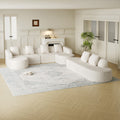 Roomfitters 111.8 L Shaped Modular Sofa Modern Organic Curved Sectional Couch With Leaf Textured Fabric For Living Room