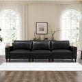 Roomfitters 112 Modern Extra Large 4 Seater Sofa Pu Leather Sectional Couch With Solid Wood Legs For Living Room