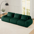 Roomfitters 114 Inch Modular Sectional Sofa Oversized Flannelette 3 Seater Green