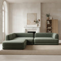 Roomfitters 115 Inch Modern L Shaped Sectional Deep Seating Chaise 3 Piece High Density Sponge Seating