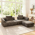 Roomfitters 122 Inch Modern L Shaped Sectional 2 Piece Deep Seating Couch High Density Sponge Core