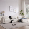 Roomfitters 124 L Shaped Sectional Sofa With Storage Console Charging Station Modular Couch With Ottoman Chenille