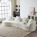 Roomfitters 126 Inch Modern Curved Sectional Sofa 5 Seater Boucl Couch Modular Full Foam Lounge