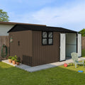 Roomfitters 12X10 Ft Metal Storage Shed Large Outdoor Backyard Garden House Double Door Lockable Tool House Window
