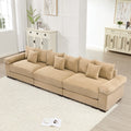 Roomfitters 130 Inch Modular Sectional Couch Oversized Corduroy 3 Seater With Deep Seats Camel