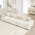 Roomfitters 130 Oversized Cloud Modular Sectional Sofa Deep Seat Corduroy Couch With Wide Armrests Cream