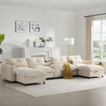 Roomfitters 136 Modular U Shaped Sectional Sofa With Console Cup Holder Usb Storage Ottoman Chenille