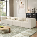 Roomfitters 145.5 Inch Modular Sectional Sofa 4 Piece Upholstered Modular Couch High Density Foam Seating