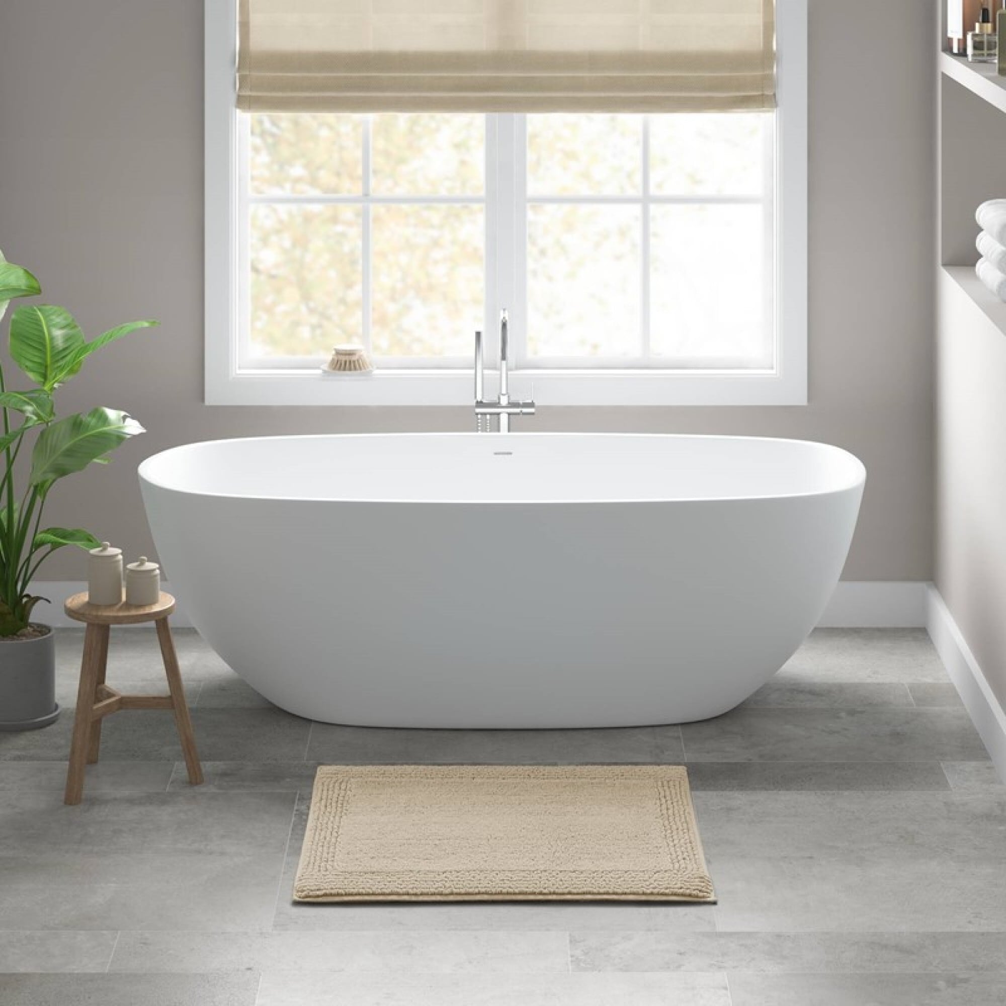 Roomfitters 17X24 Cotton Tufted 3000 Gsm Reversible Bath Rug Natural Heavyweight Luxury Spa Runner Extra Soft Absorbent Mat