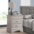 Roomfitters 2 Drawer Nightstand Croc Textured Silver Handles Fully Assembled Modern End Table