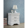 Roomfitters 2 Drawer Nightstand Elegant White Croc Textured Drawers Silver Handles Fully Assembled End Table