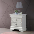 Roomfitters 2 Drawer Nightstand Quilted Diamond Drawers Fully Assembled Modern Deco End Table