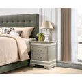 Roomfitters 2 Drawer Nightstand Silver Handles Fully Assembled Classic Modern Bedroom End Table