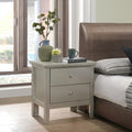 Roomfitters 2 Drawer Nightstand Silver Knobs Fully Assembled Modern Bedroom End Table