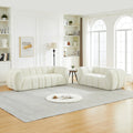 Roomfitters 2 Piece Chenille Foam Sofa Set Modern Low Profile Modular Sectional Couch For Large Living Room