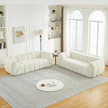 Roomfitters 2 Piece Chenille Foam Sofa Set Modern Low Profile Modular Sectional Couch For Large Living Room