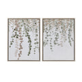 Roomfitters 2 Piece Eucalyptus Framed Canvas Wall Art Set Textured Botanical Decor For Living Room Or Bedroom Green