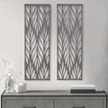 Roomfitters 2 Piece Gray Laser Cut Wood Wall Decor Set 36X12 Plume Pattern Reclaimed Gray Dimensional Art Panels