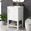 Roomfitters 20 Bathroom Vanity With Sink Freestanding Single Sink Cabinet With Shaker Door And Open Shelf Modern