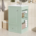 Roomfitters 20 Bathroom Vanity With Sink Soft Close Drawer Side Open Shelves Pinewood Towel Bar