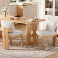 Roomfitters 20 Upholstered Dining Chairs Japandi Style Side Chairs With Fluted Wood Back And Ribbed Legs Set Of 2
