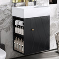 Roomfitters 20 Wall Mounted Bathroom Vanity With Sink Diamond Pattern Door Side Shelves Towel Bar