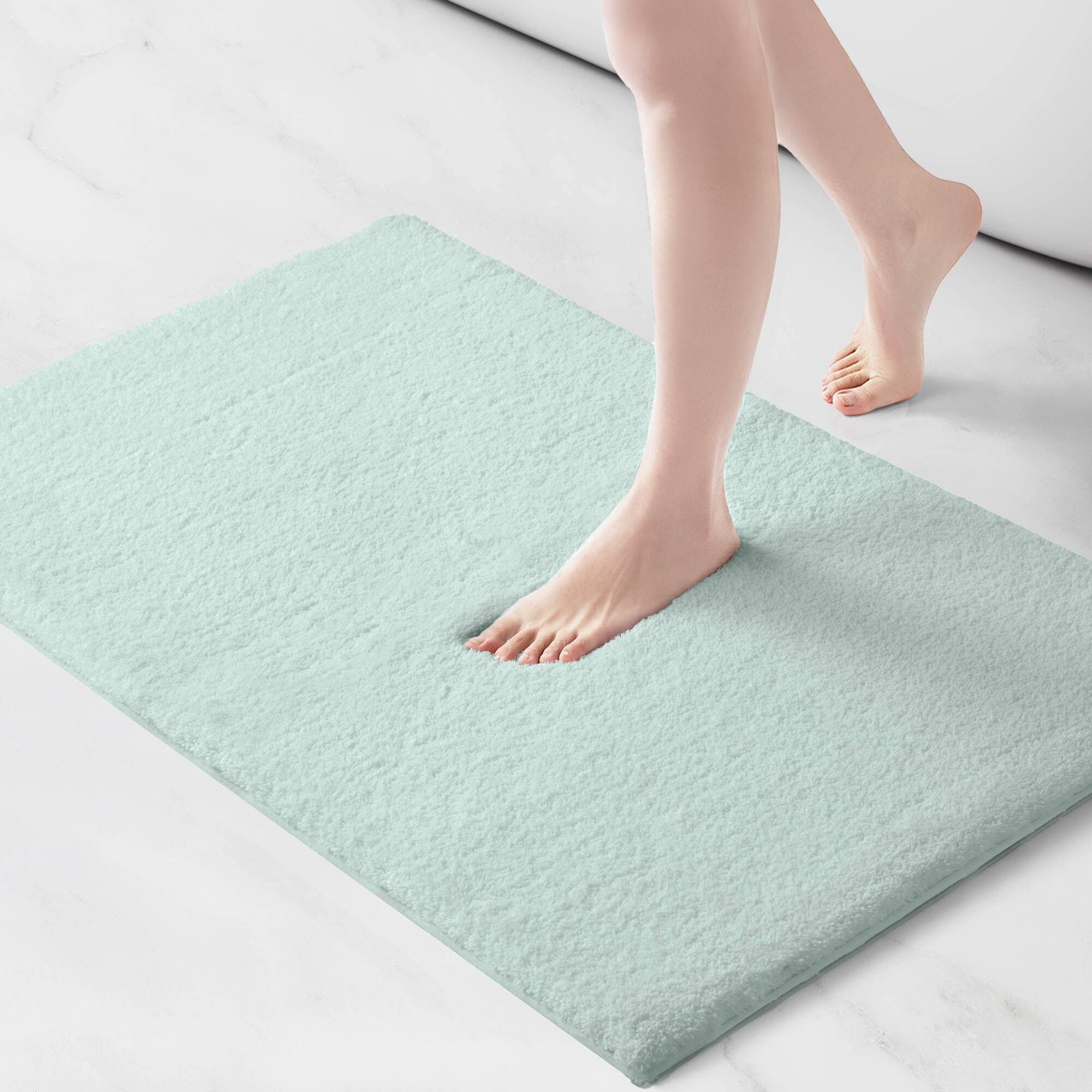 Roomfitters 20X24 Bath Rug Green Spa Quality Heavy Weight Bathroom Carpet Soft High Pile Absorbent Quick Dry Non Skid Rug