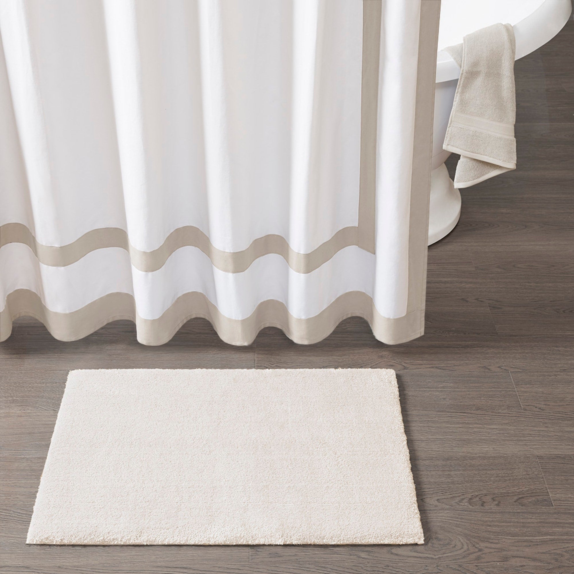 Roomfitters 20X30 Bath Rug Ivory Spa Quality Heavy Weight Bathroom Carpet Soft High Pile Absorbent Quick Dry Non Skid Rug