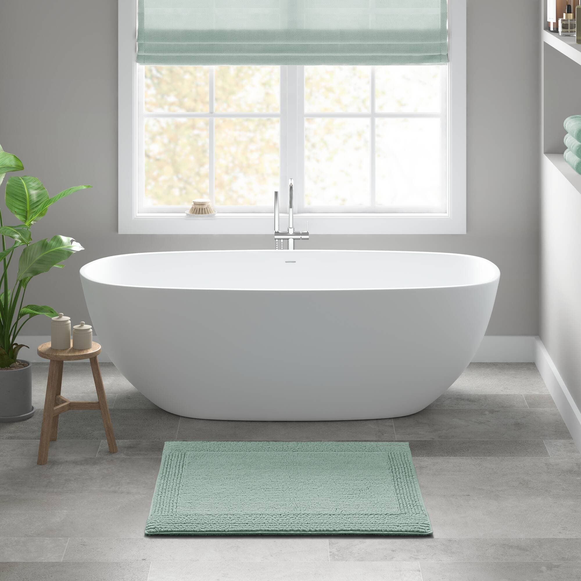 Roomfitters 20X30 Cotton Tufted 3000 Gsm Reversible Bath Rug Green Heavyweight Luxury Spa Runner Extra Soft Absorbent Mat Set