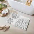 Roomfitters 20X30 Medallion Cotton Tufted Bath Rug Grey White Bohemian Floral Carpet Soft Absorbent Washable Luxury Bath Rug