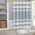 Roomfitters 20X30 Reversible Bath Rug Blue White Casual Stripe Cotton Rug Soft Absorbent Washable Luxury Bathroom Runner