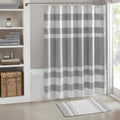 Roomfitters 20X30 Reversible Bath Rug Grey White Casual Stripe Cotton Soft Absorbent Washable Luxury Bathroom Runner Set