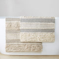 Roomfitters 22X58 Woven Texture Stripe Bath Rug Grey Boho Handwoven Runner Cotton Blend Decorative Bath Rug Non Skid Back