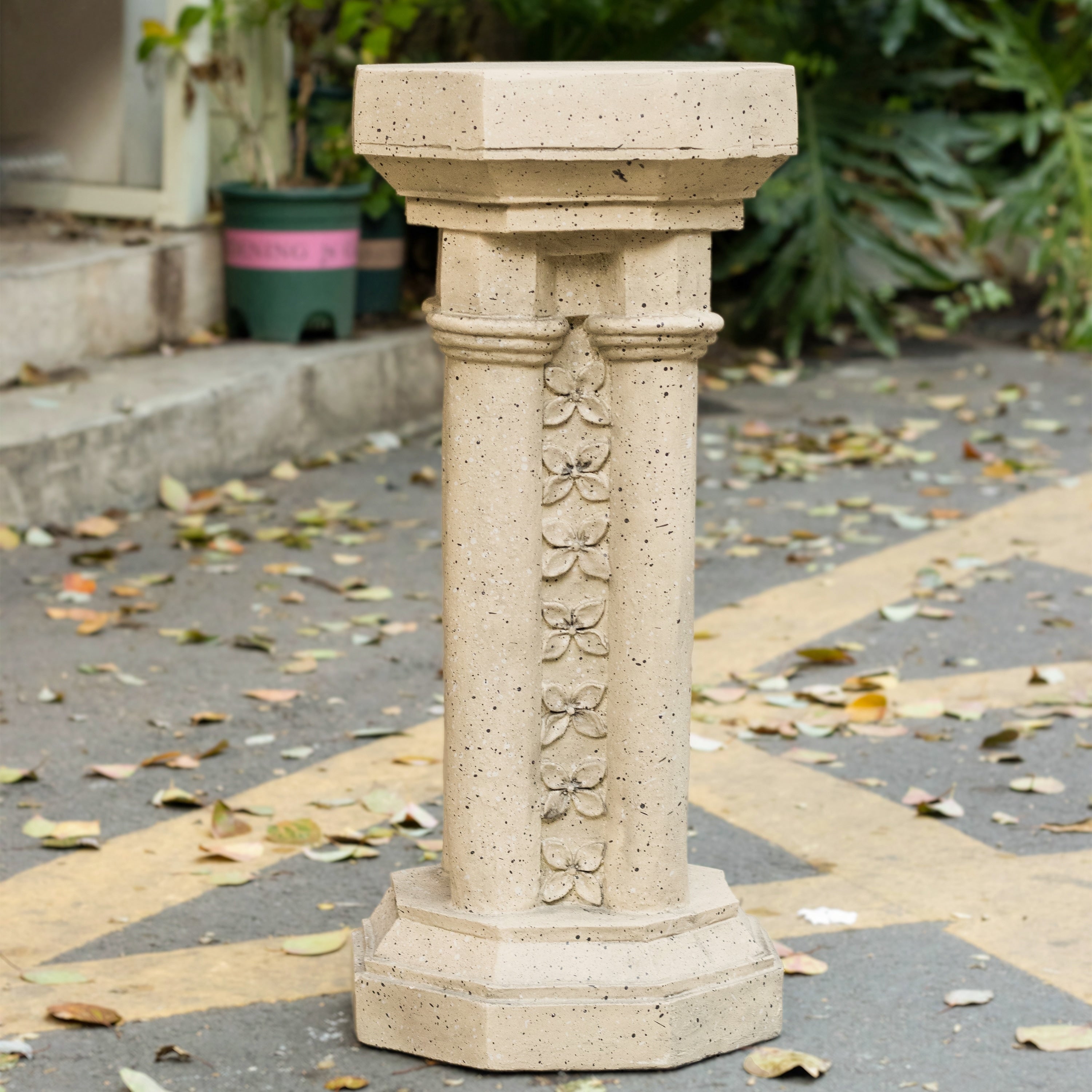 Roomfitters 23.25 Inch Classical Roman Column Plant Stand Pedestal Pillar Flower Pot Holder For Outdoor Garden Patio Sand