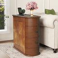 Roomfitters 23.6 End Table Charging Station And Drawers With Wooden Frame For Living Room