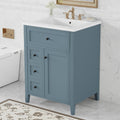 Roomfitters 24 Bathroom Vanity With Sink Freestanding Single Sink Cabinet With 3 Drawer Tilt Out Tray Door Shelf Gray Blue