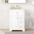 Roomfitters 24 Bathroom Vanity With Sink Solid Pinewood Frame 3 Drawers Cabinet With 2 Tier Door Rack