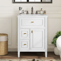 Roomfitters 24 Bathroom Vanity With Sink Solid Wood Frame Flip Drawer 2 Side Drawers Adjustable Shelf