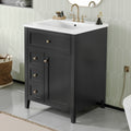 Roomfitters 24 Bathroom Vanity With Sink Solid Wood Legs 4 Drawers Cabinet With Adjustable Shelf