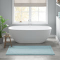 Roomfitters 24X44 Cotton Tufted 3000 Gsm Reversible Bath Rug Blue Heavyweight Luxury Spa Runner Extra Soft Absorbent Mat Set
