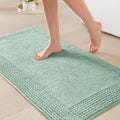 Roomfitters 24X44 Cotton Tufted 3000 Gsm Reversible Bath Rug Green Heavyweight Luxury Spa Runner Extra Soft Absorbent Mat Set
