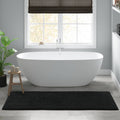 Roomfitters 24X72 Cotton Tufted 3000 Gsm Reversible Bath Rug Black Heavyweight Luxury Spa Runner Extra Soft Absorbent Mat Set