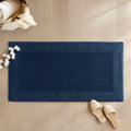 Roomfitters 24X72 Cotton Tufted 3000 Gsm Reversible Bath Rug Navy Blue Heavyweight Luxury Spa Runner Extra Soft Absorbent Mat