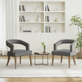Roomfitters 25.79 Accent Chair Set Of 2 Mid Century Modern Upholstered Armchair With Wooden Legs For Living Room