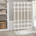 Roomfitters 27X45 Reversible Bath Rug Taupe White Casual Stripe Cotton Soft Absorbent Washable Luxury Bathroom Runner Set