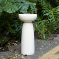 Roomfitters 28 Inch Magnesium Oxide Plant Stand Modern Pedestal Accent Side Table For Outdoor Patio Garden Indoor White