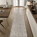 Roomfitters 22X8 Machine Washable Boho Vintage Area Rug Non Slip Pet Friendly Indoor Living Room Decor Carpet Beige