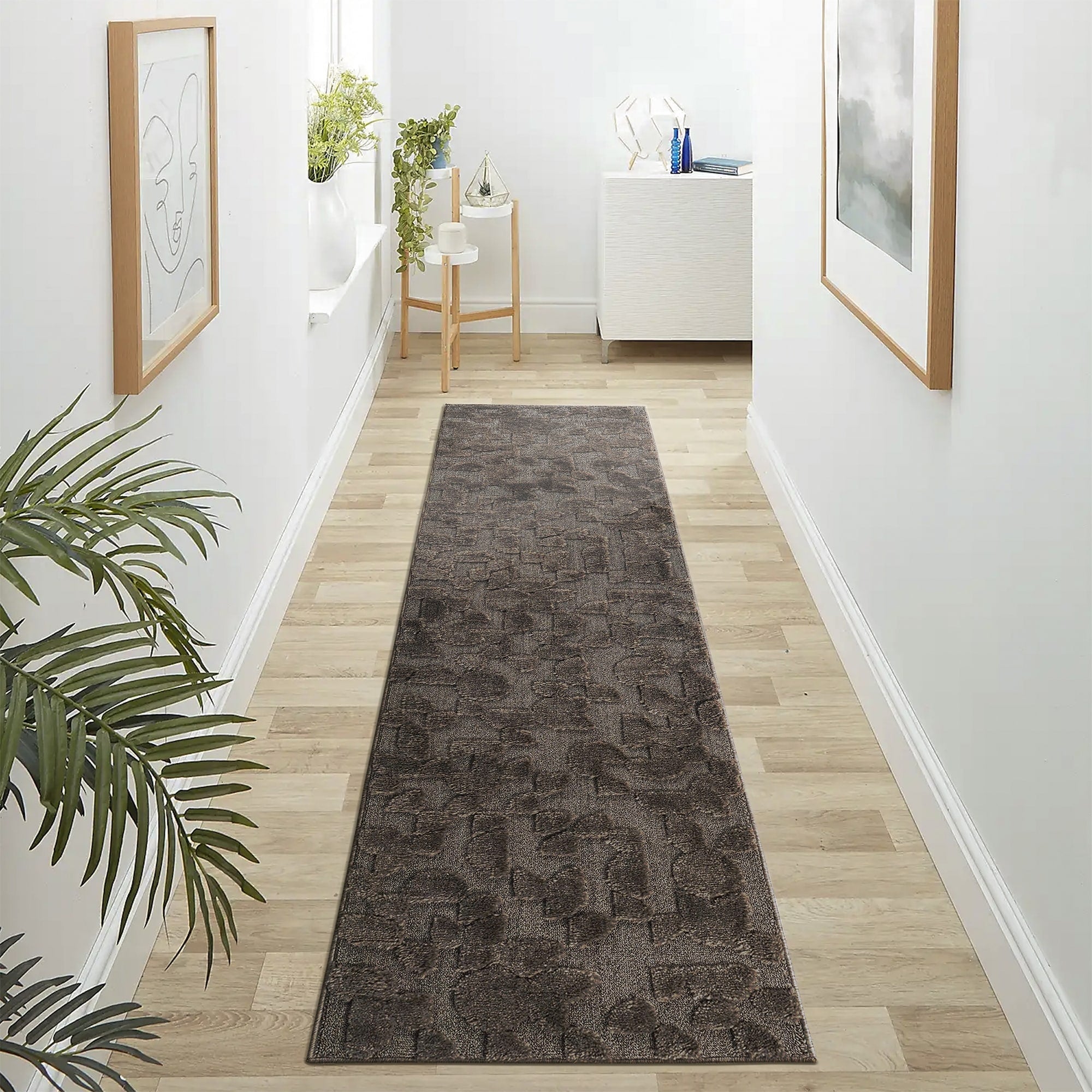 Roomfitters 22X8 Machine Washable Boho Vintage Area Rug Non Slip Pet Friendly Indoor Living Room Decor Carpet Brown