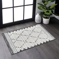 Roomfitters 2X3 Machine Washable Boho Vintage Area Rug Non Slip Pet Friendly Indoor Living Room Decor Carpet Cream